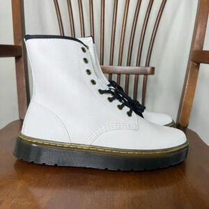 Doc Martens Dr. White Combat Boots Moto Booties NWOT New Women’s Size 8 Zavala